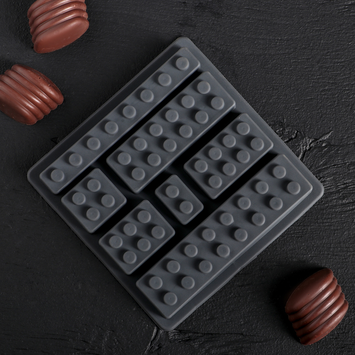 Форма для льда и шоколада "Конструктор", 7 ячеек, цвета МИКС