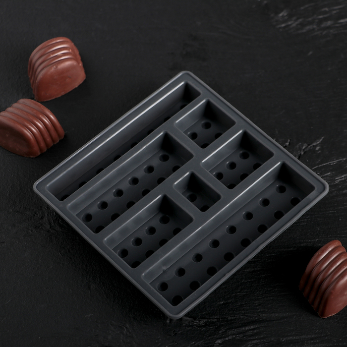 Форма для льда и шоколада "Конструктор", 7 ячеек, цвета МИКС