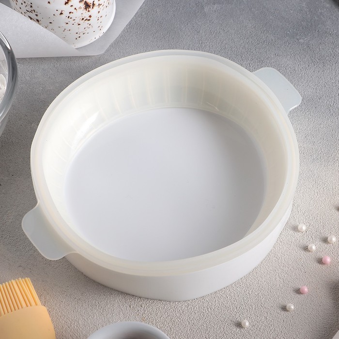 Форма для выпечки и муссовых десертов 17х7 см "Круг", цвет розовый