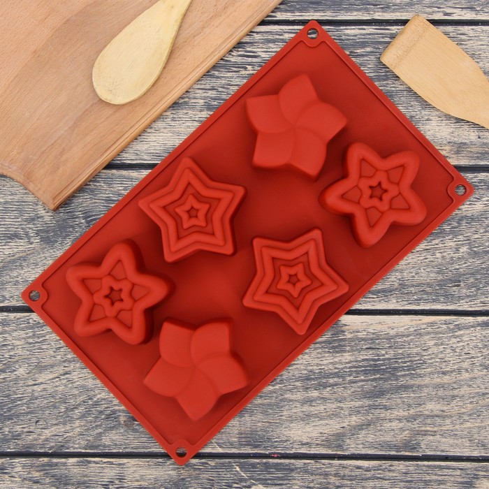 Форма для выпечки "Звездный час", 6 ячеек, цвета МИКС