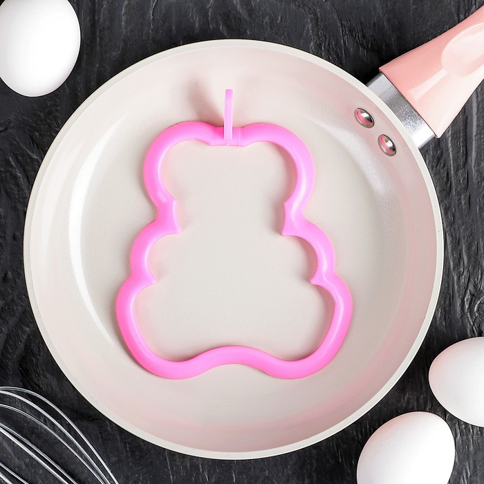 Форма для яичницы и блинов "Медведь", цвета МИКС