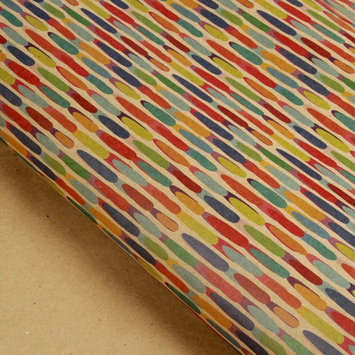 Бумага упаковочная крафт "Дождик", 70 х 100 см,