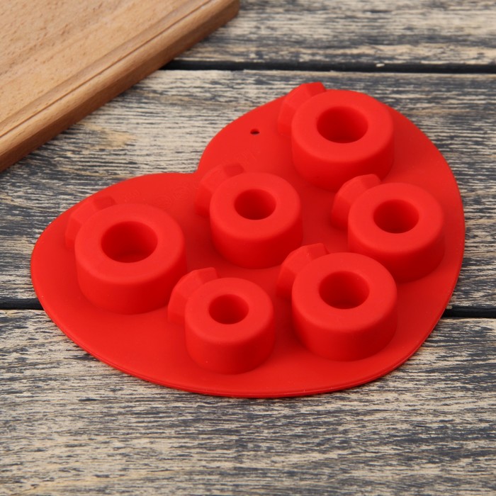 Форма для льда и шоколада "Перстень", 6 ячеек, цвета МИКС