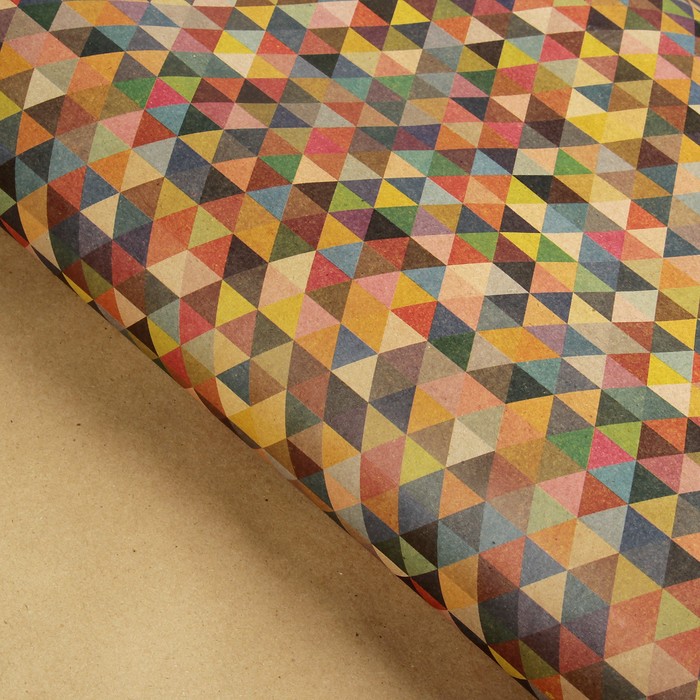 Бумага упаковочная крафт "Калейдоскоп", 70 х 100 см,