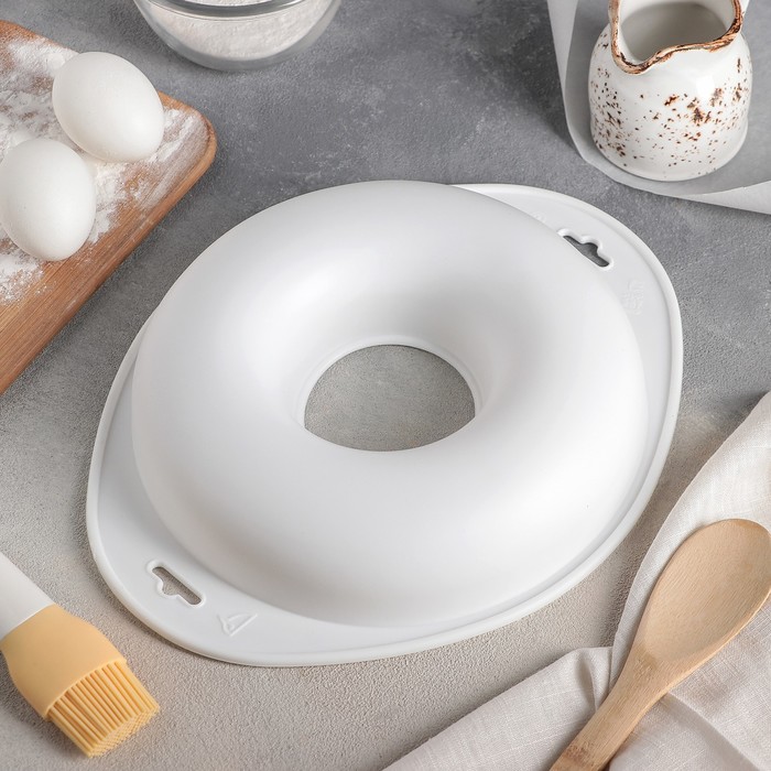 Форма для выпечки "Пончик", цвет белый