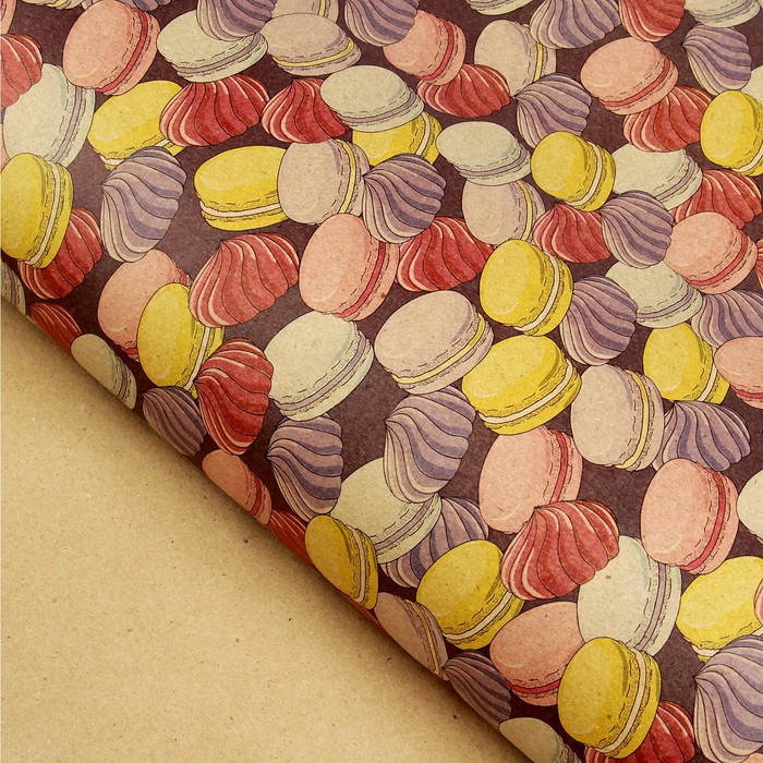 Бумага упаковочная крафт "Удовольствие", 70 х 100 см