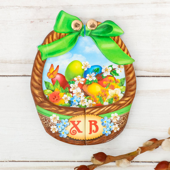 Магнит раздвижной в форме корзинки "Яйца"