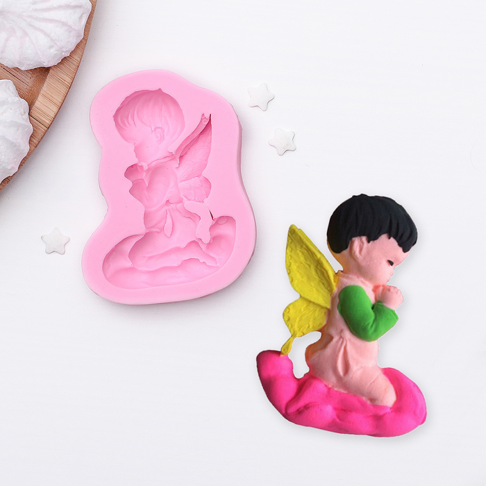 Молд 8х5,9х1,3 см "Ангел", цвет розовый