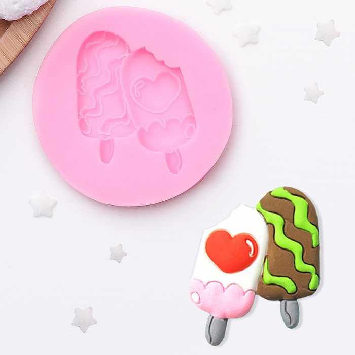 Молд 6,8х0,8 см "Мороженое", цвет розовый