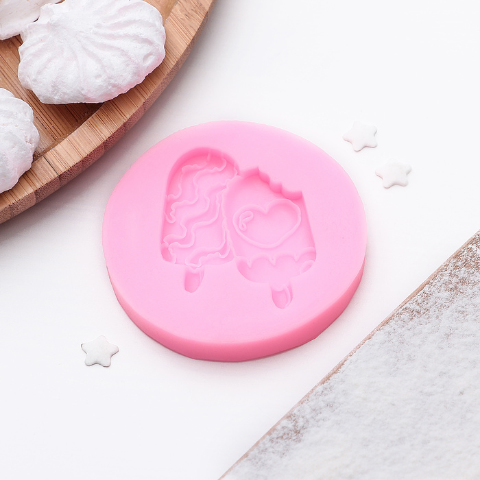 Молд 6,8х0,8 см "Мороженое", цвет розовый