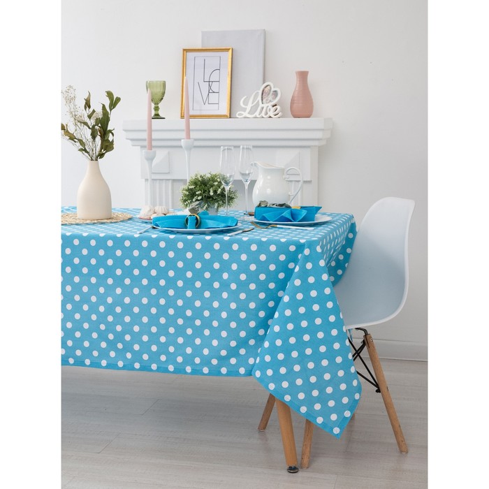 Скатерть "Этель" Лесная голубика (вид2) 145х200см, рогожка 100% хл