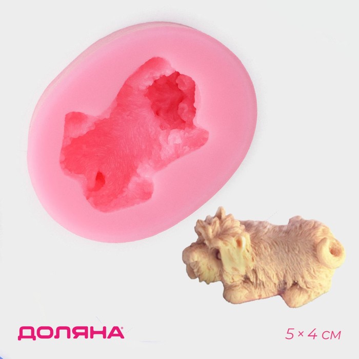Молд Доляна «Собака», силикон, 5,4×4,3 см, цвет розовый силиконовый молд доляна собака 5×4 см цвет розовый