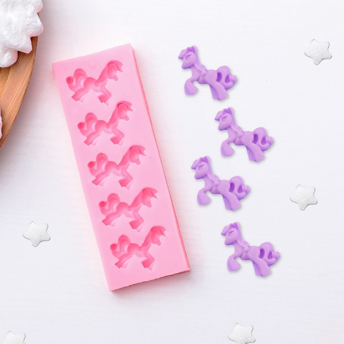 Молд 11х4х1 см "Пони", цвет розовый