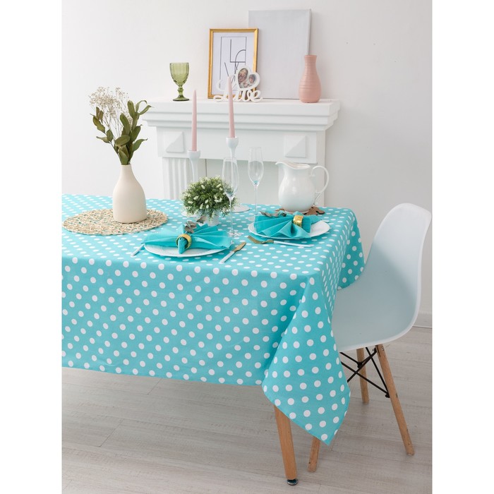 Скатерть "Этель"Мятная карамель (вид2) 145х200см, рогожка 100% хл