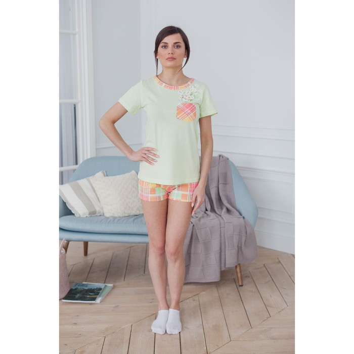 Комплект женский (футболка, шорты) ТК-674 цвет МИКС, р-р 48