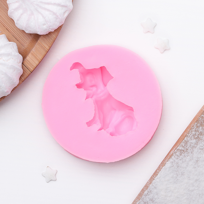 Молд 6,9х1,4 см "Собака", цвет розовый