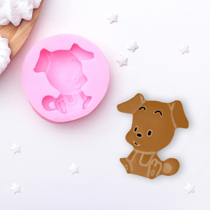 Молд 7,9х1,6 см "Собака", цвет розовый