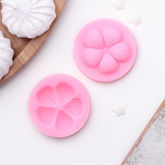 Молд, 2 части, 4,5х2 см "Цветок", цвет розовый