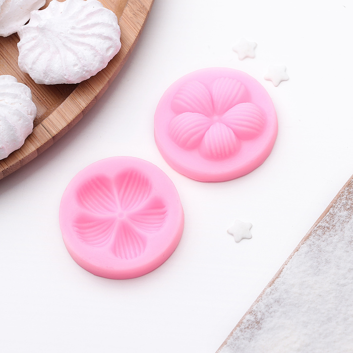 Молд, 2 части, 4,5х2 см "Цветок", цвет розовый