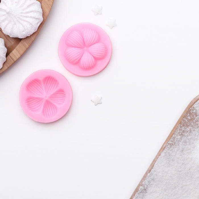 Молд, 2 части, 4,5х2 см "Цветок", цвет розовый