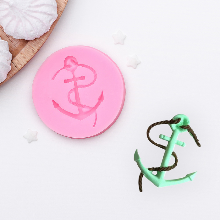 Молд 6х0,9 см "Якорь", цвет розовый