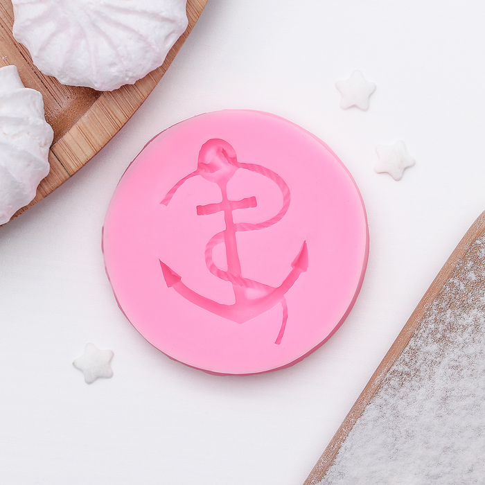 Молд 6х0,9 см "Якорь", цвет розовый