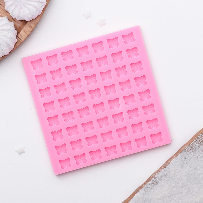 Молд 11,5х1 см "Бабочки. Конфетти", цвет розовый