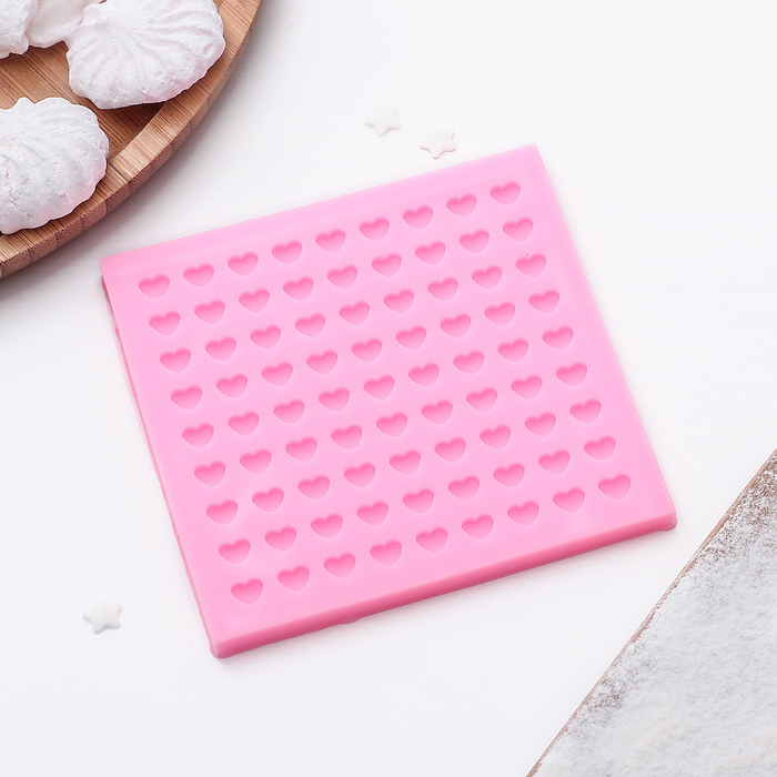 Молд 11х0,7 см "Сердца. Конфетти", цвет розовый