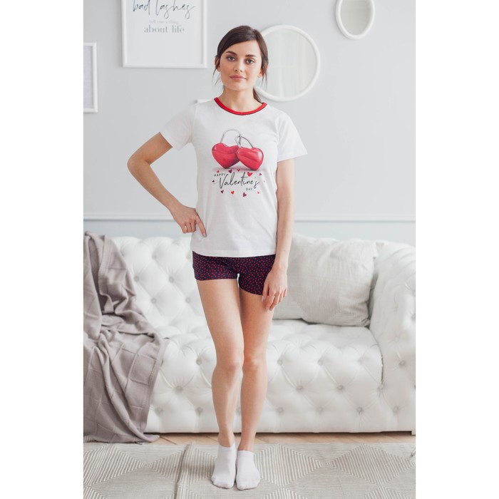 Комплект женский (футболка, шорты) ТК-654 цвет МИКС, р-р 46