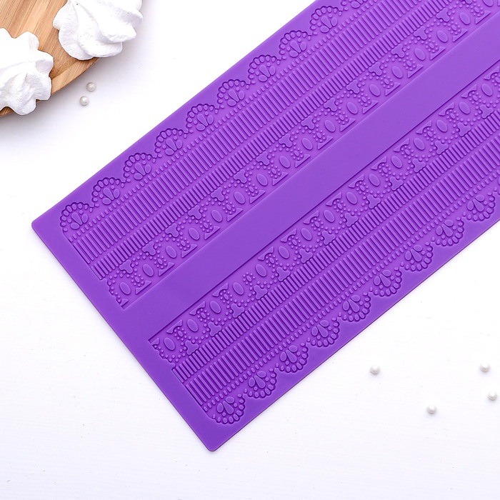 Коврик для айсинга "Сказка", 2 полосы, цвет розовый