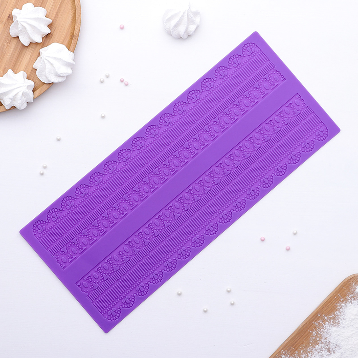 Коврик для айсинга "Сказка", 2 полосы, цвет розовый