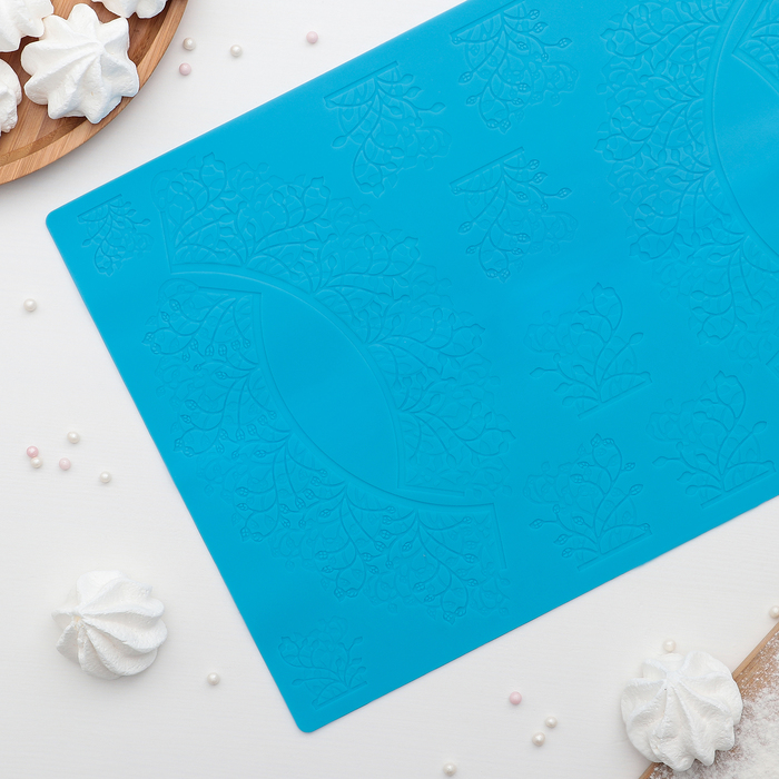 Коврик для айсинга "Акация", цвет голубой