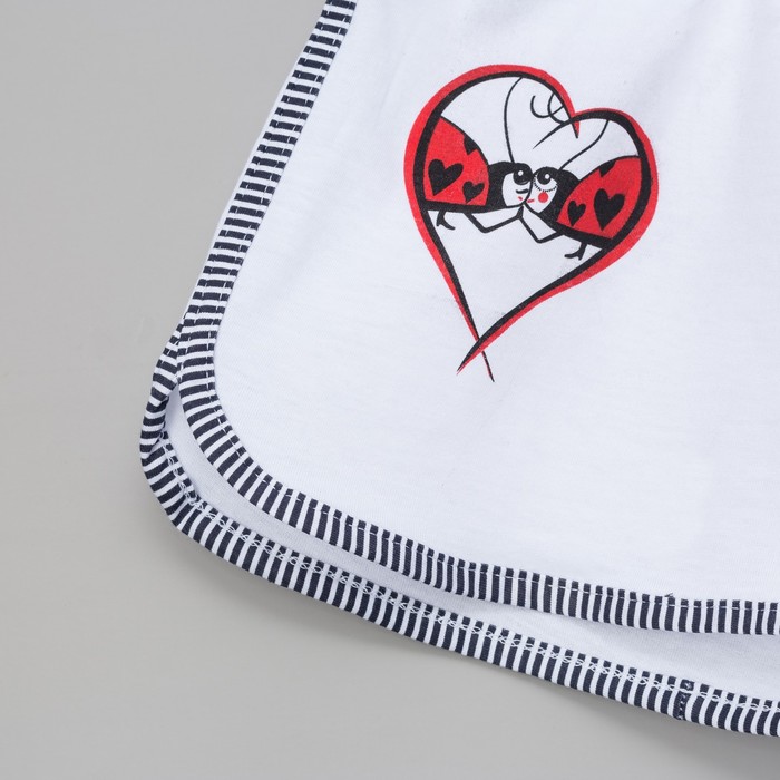 Пижама женская (майка, шорты) Божья коровка цвет т-синяя полоса, р-р 48