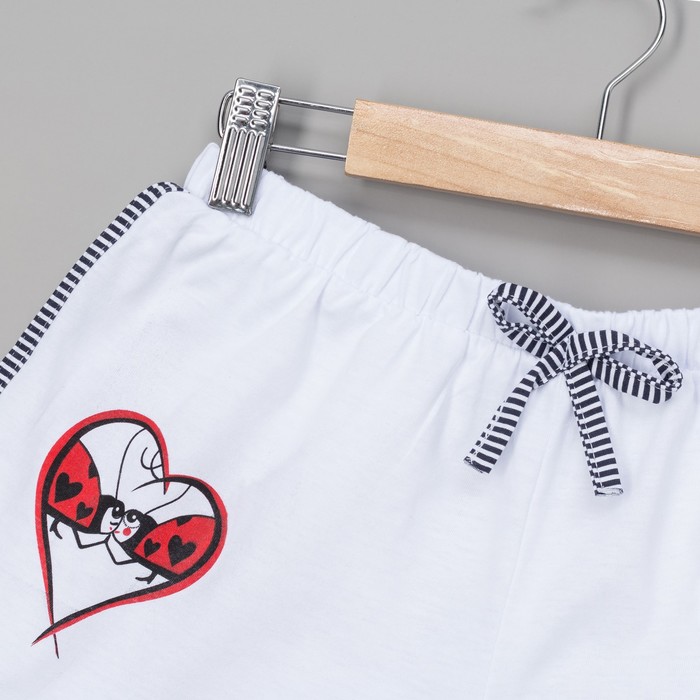 Пижама женская (майка, шорты) Божья коровка цвет т-синяя полоса, р-р 52