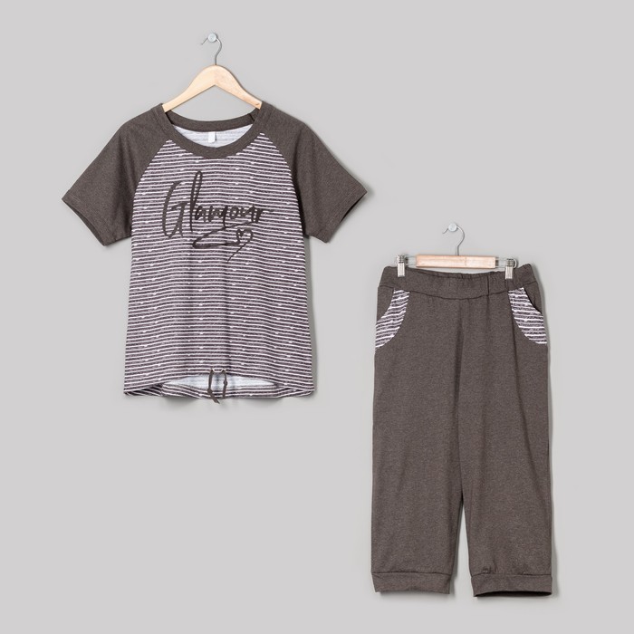 Комплект женский (футболка, бриджи) ТК-638 цвет МИКС, р-р 48