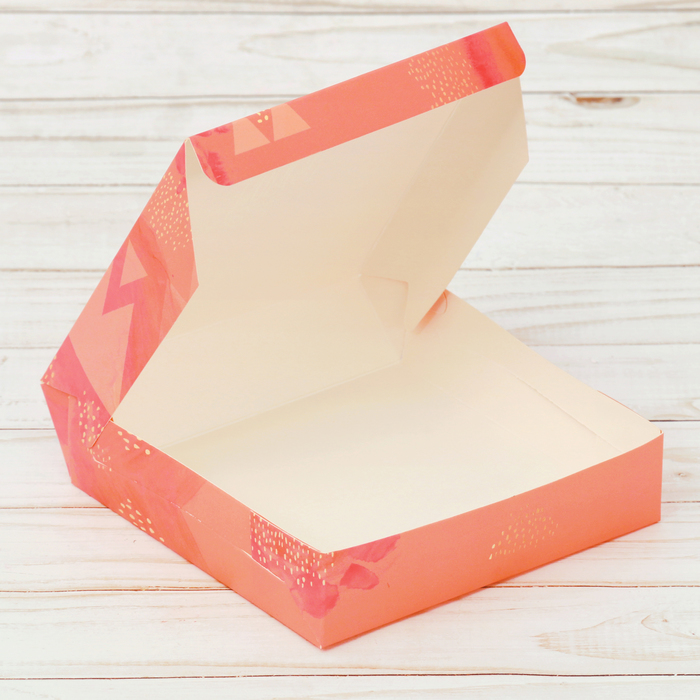 Коробки под пирожные «Сладкий момент», 14 х 14 х 3,5 см