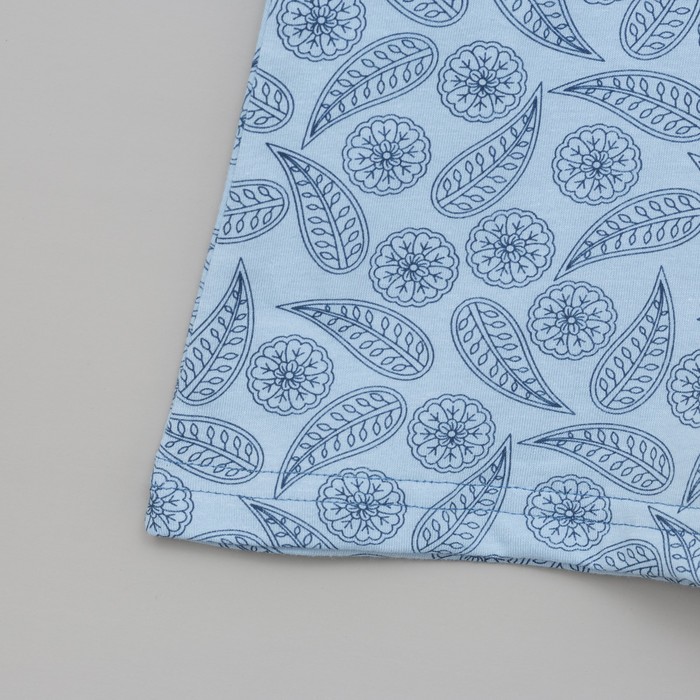 Пижама женская (футболка, бриджи) Цветочек синий, р-р 52