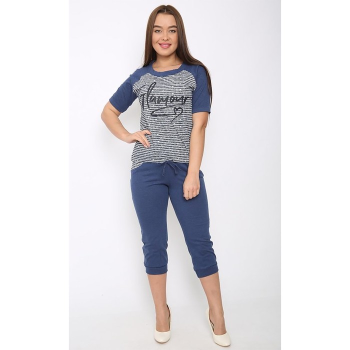 Комплект женский (футболка, бриджи) ТК-638 цвет МИКС, р-р 56