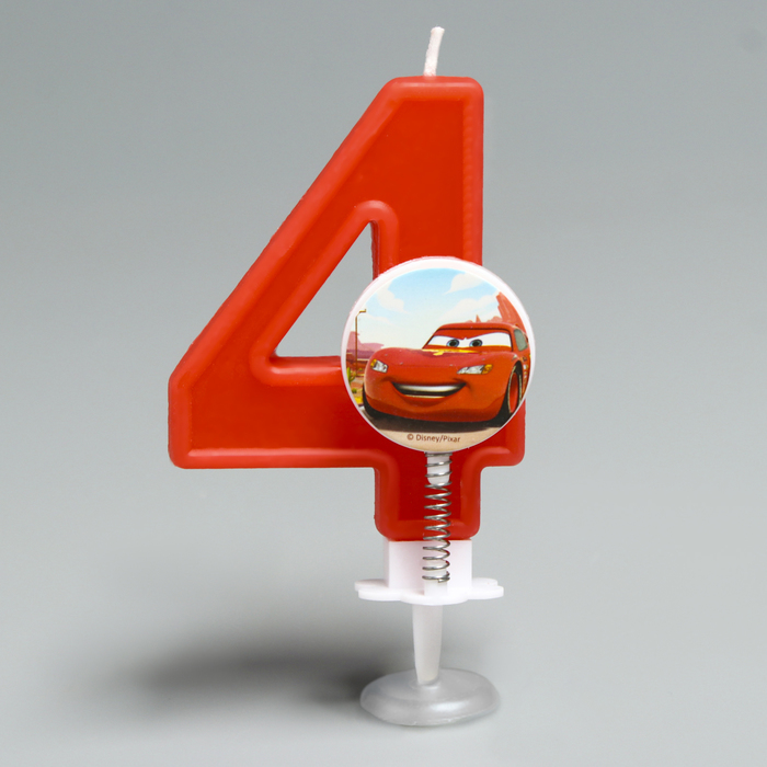 Свеча в торт цифра Дисней "4", Тачки