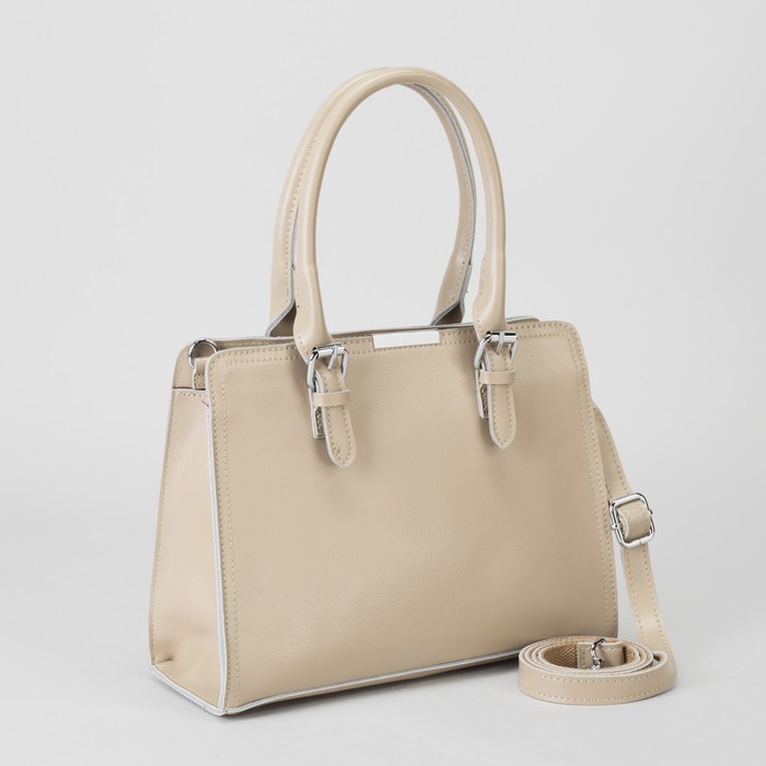 Сумка женская, отдел с перегородкой, наружный карман, длинный ремень, цвет хаки