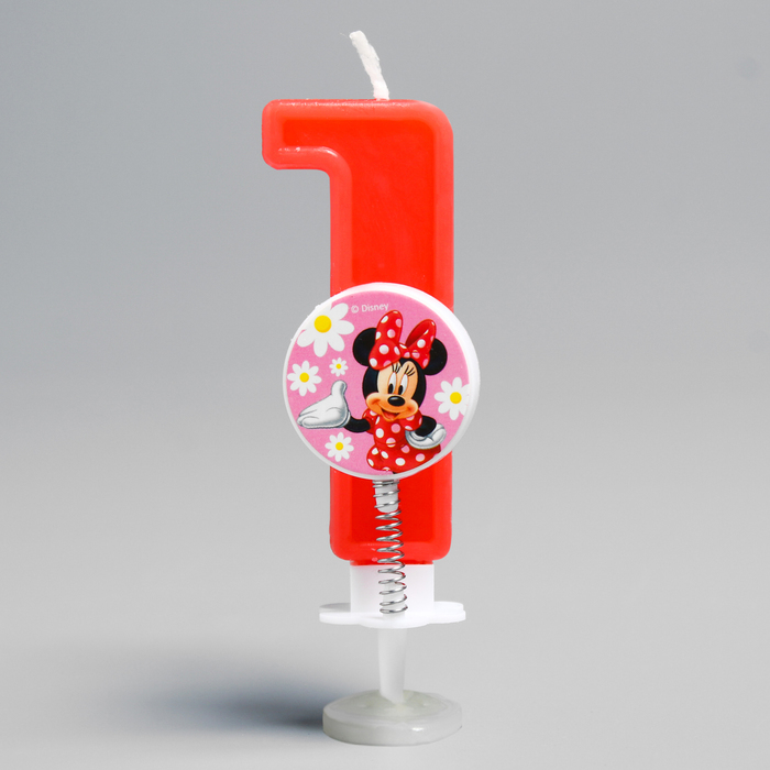 Свеча в торт цифра Дисней "1", Минни Маус