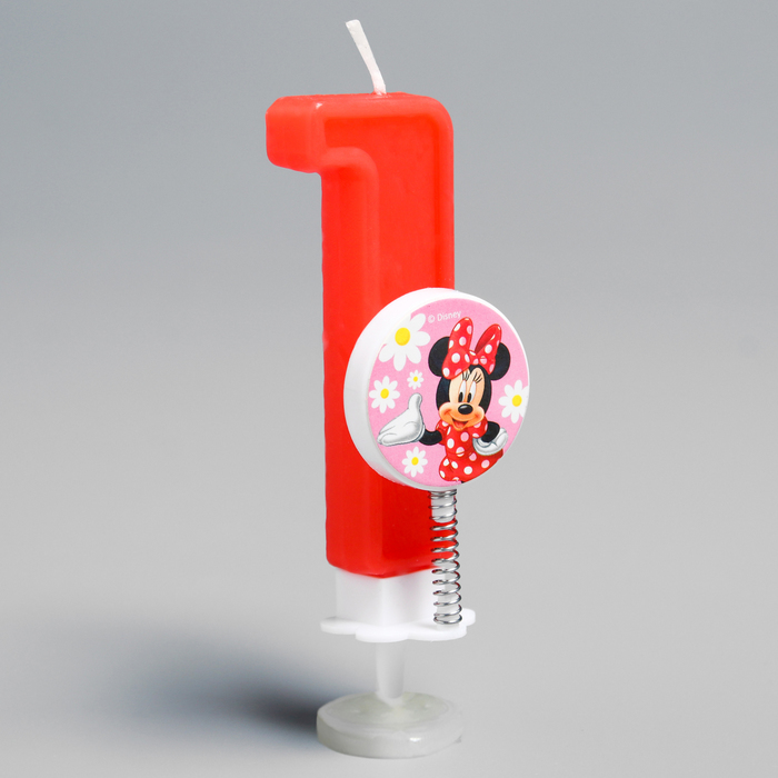 Свеча в торт цифра Дисней "1", Минни Маус