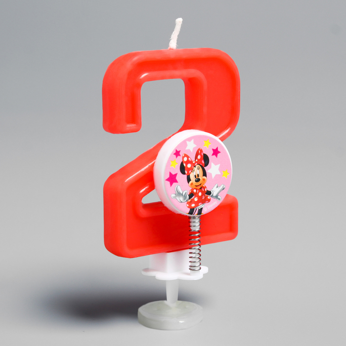 Свеча в торт цифра Дисней "2", Минни Маус