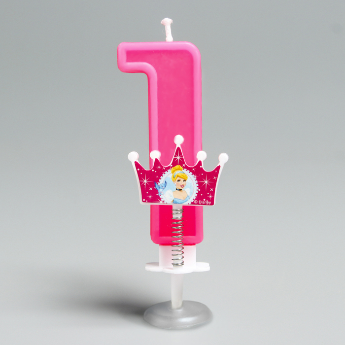 Свеча в торт цифра Дисней "1", Принцессы