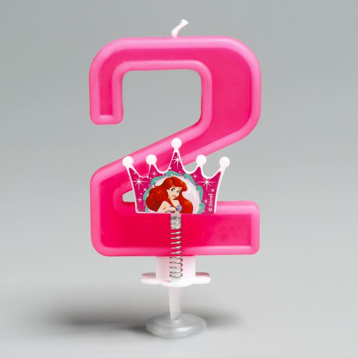 Свеча в торт цифра Дисней "2", Принцессы