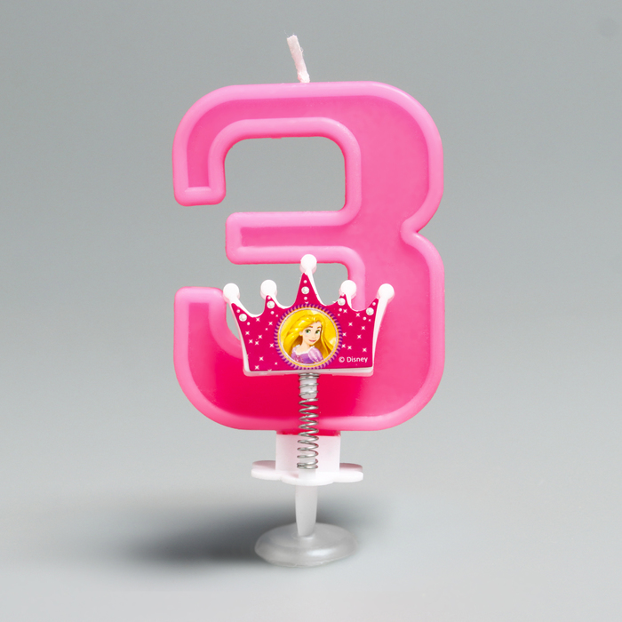Свеча в торт цифра Дисней "3", Принцессы
