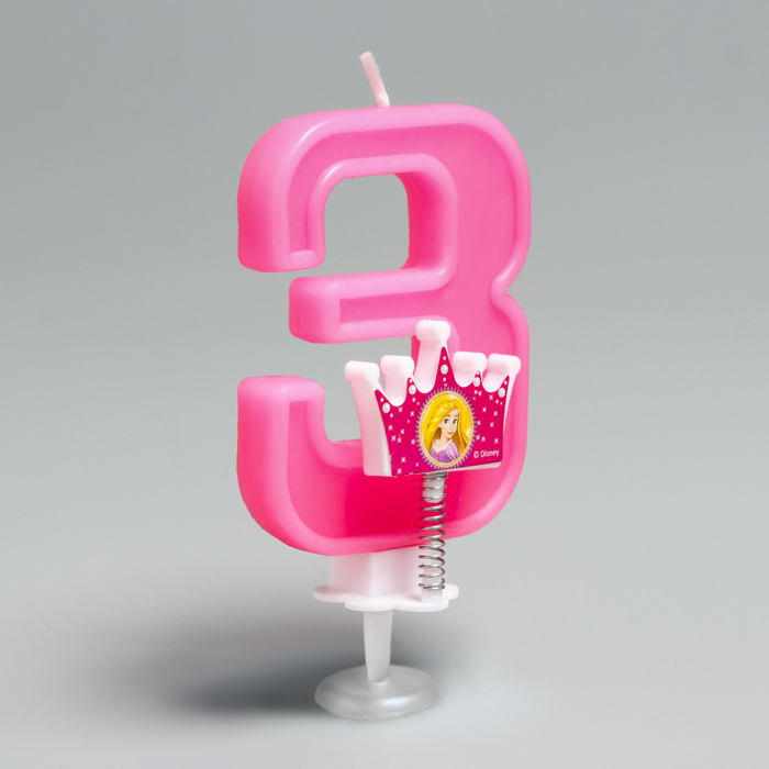 Свеча в торт цифра Дисней "3", Принцессы