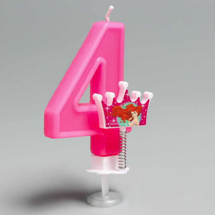 Свеча в торт цифра Дисней "4", Принцессы