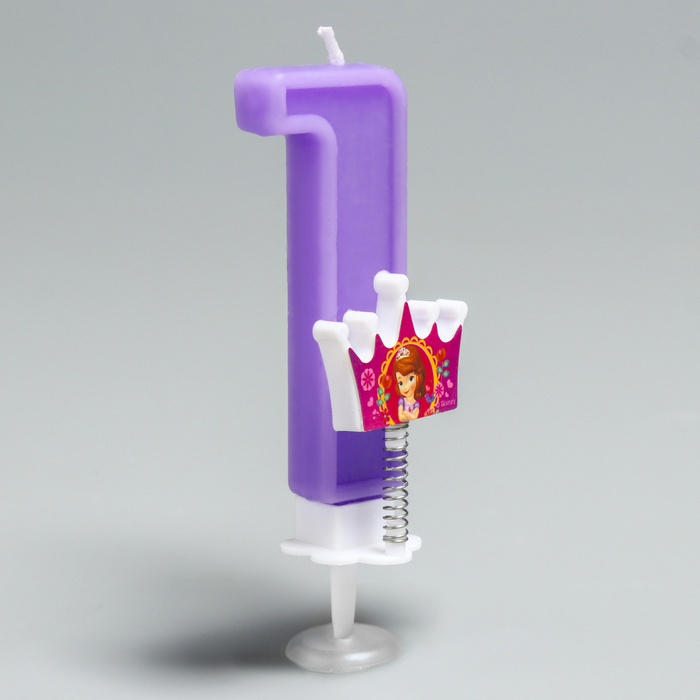 Свеча в торт цифра Дисней "1", София Прекрасная