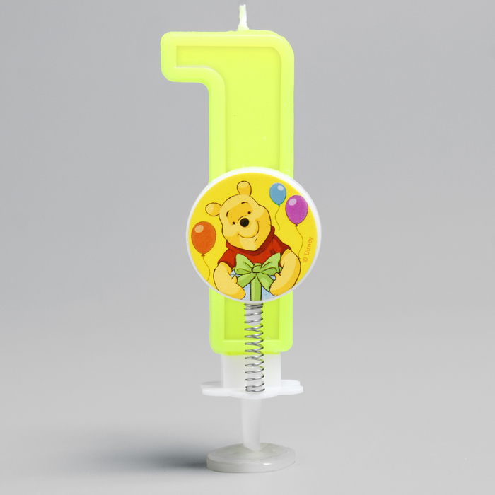 Свеча в торт цифра Дисней "1", Медвежонок Винни
